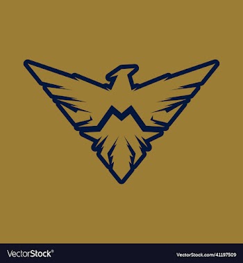 letter m phoenix bird logo design