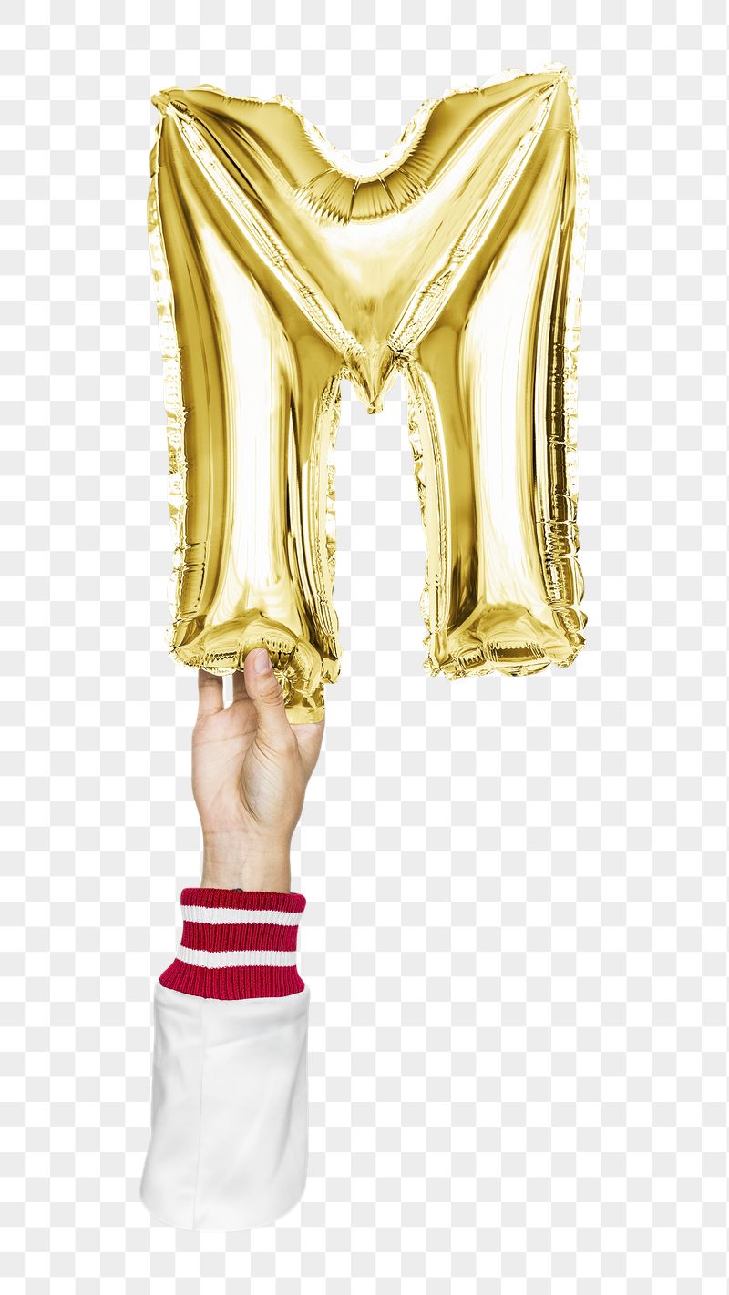 Letter M png gold balloon | Free PNG - rawpixel