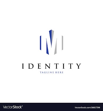 Letter m realty logo design vector image