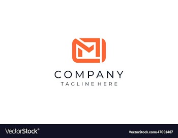 letter m square geometry company logo