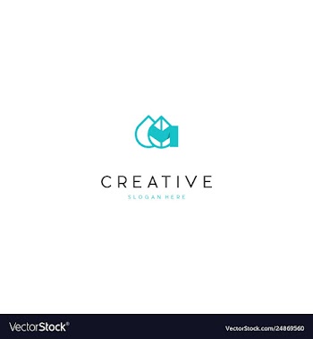 Letter m water oil creative business logo design vector image