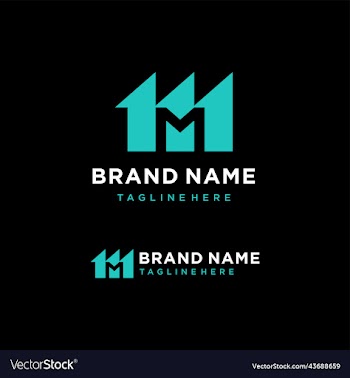 letter m with arrow logo design