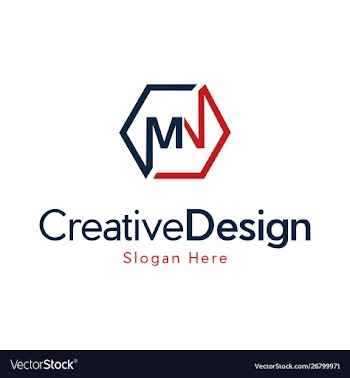 Letter mn hexagon creative business logo vector image