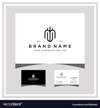 letter mw logo design and business card
