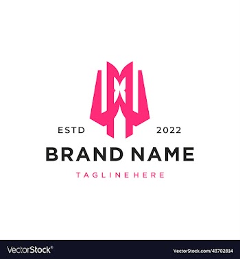letter mw with butterfly logo design
