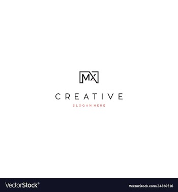 Letter mx home creative business logo design vector image