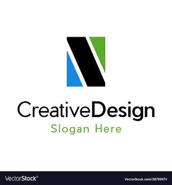 Letter n block creative modern logo vector image