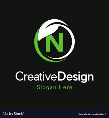 Letter n circle leaf creative business logo vector image