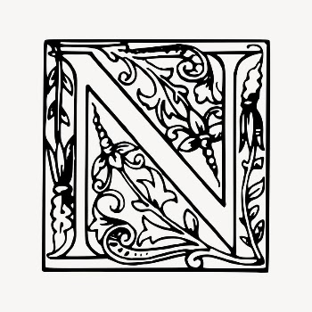 Letter N clipart, vintage illustration | Free Vector Illustration - rawpixel