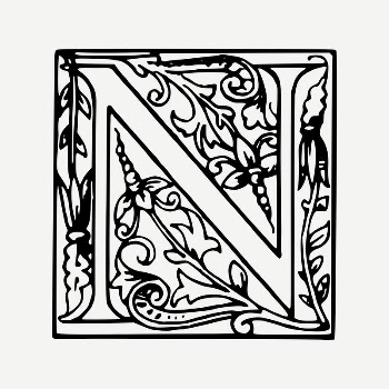 Letter N collage element, black | Free PSD Illustration - rawpixel