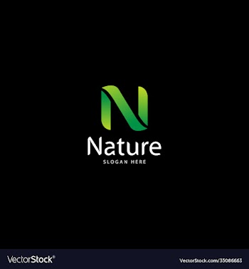 letter n for nature and leaf logo logo nature