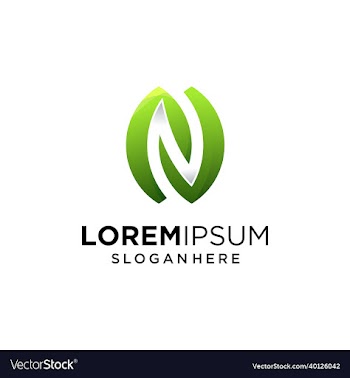 letter n leaf logo icon
