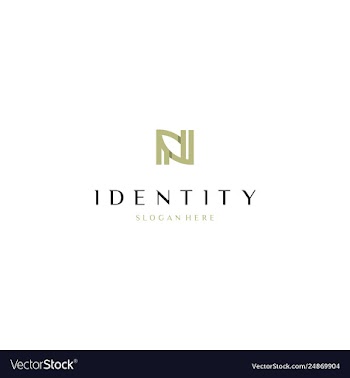 Letter n leaf naturally creative business logo vector image