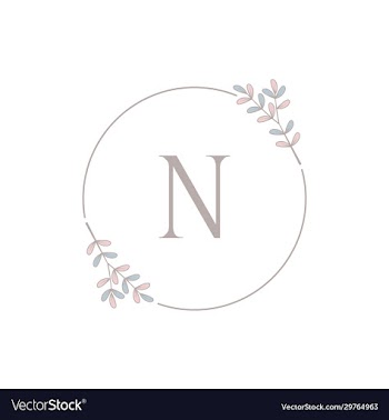 letter n logo design with leaf eps 10