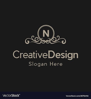 Letter n luxury ornate frame creative business log vector image