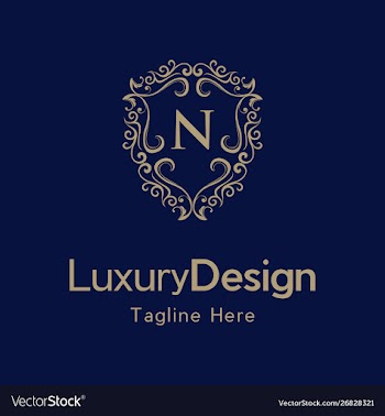 Letter n luxury shield frame creative business log vector image