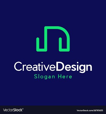 Letter n outline creative modern logo vector image