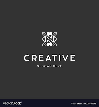 Letter n outline luxury creative business logo vector image