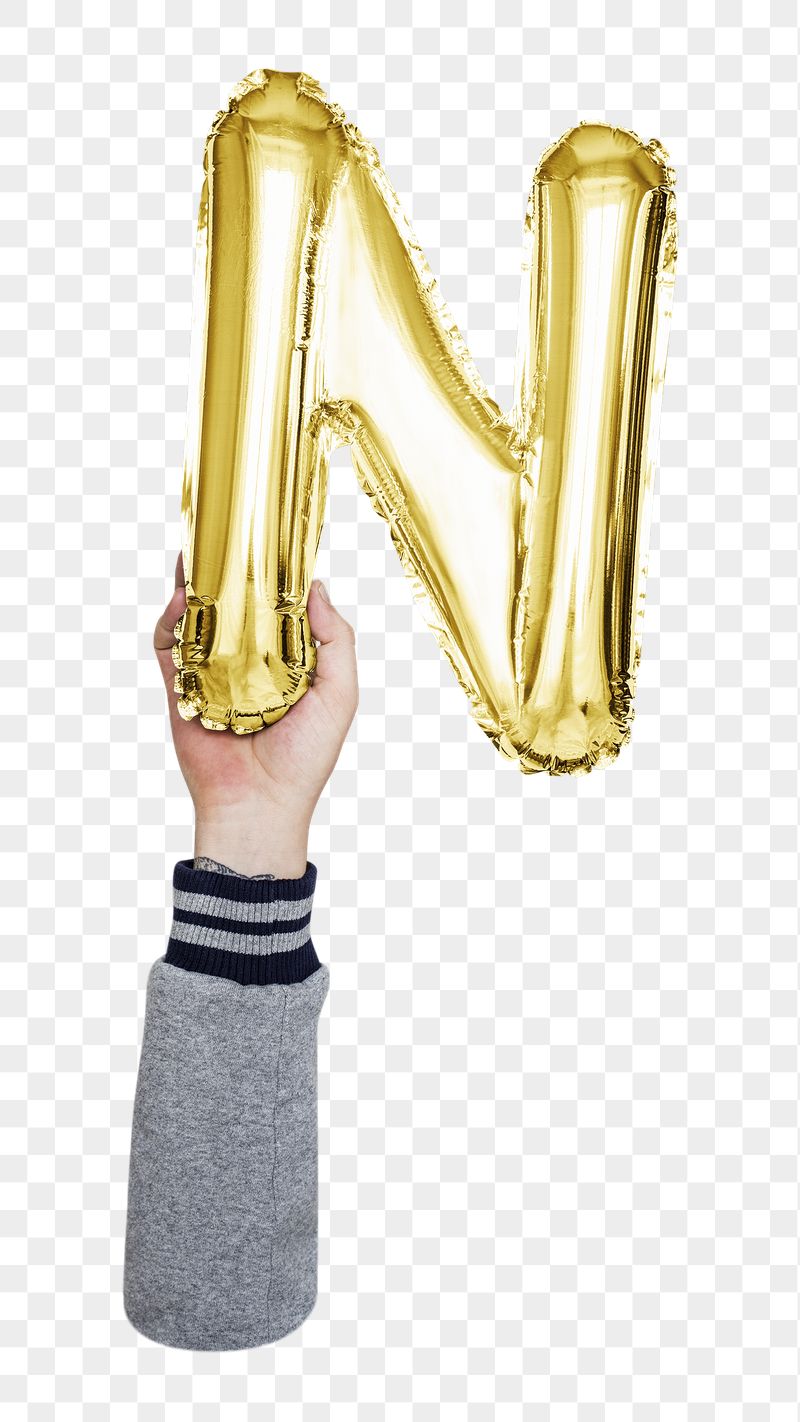 Letter N png gold balloon | Free PNG - rawpixel