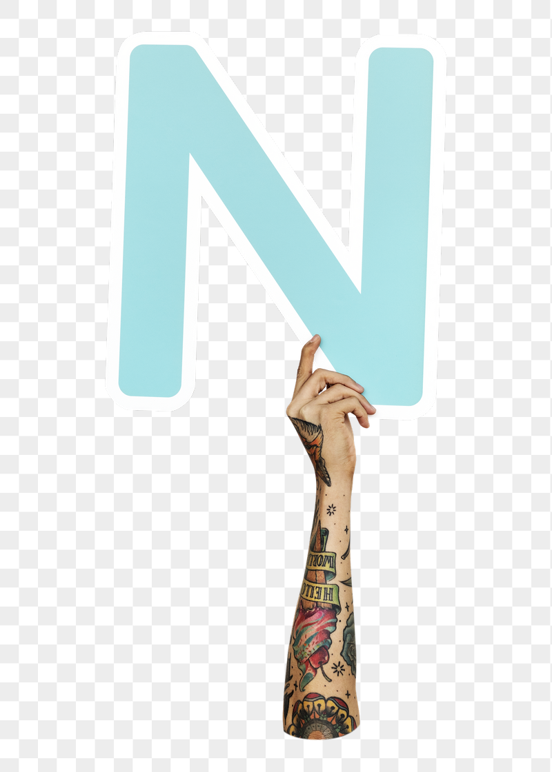 Letter N png hand holding | Free PNG - rawpixel