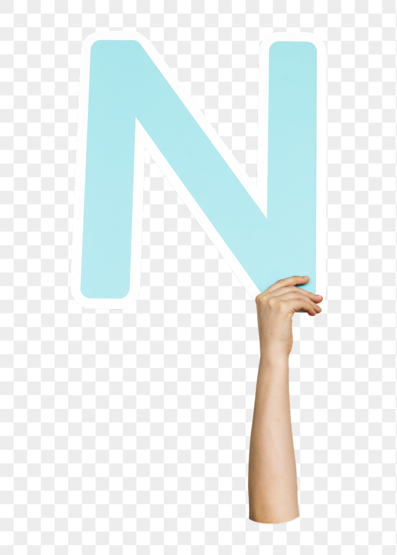 Letter N png hand holding | Free PNG - rawpixel
