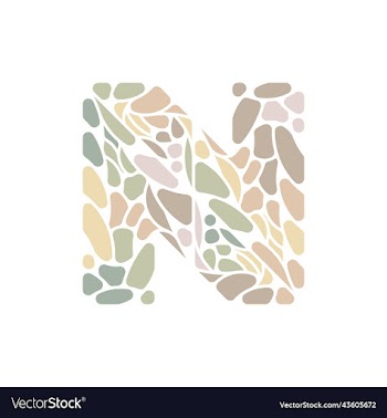letter n stone mosaic colorful creative logo