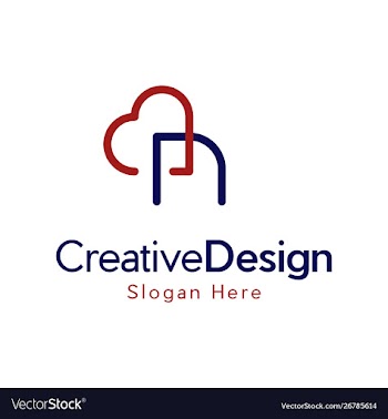Letter n with love creative business logo vector image