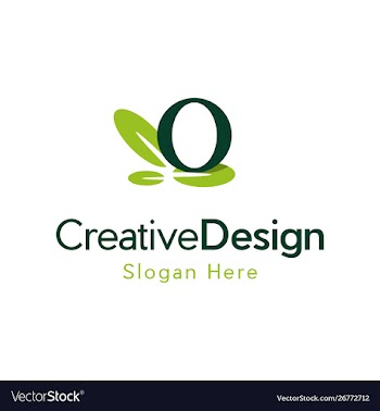 Letter o leaf naturally creative logo vector image