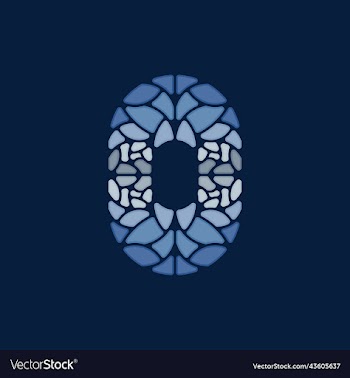 letter o stone mosaic colorful logo