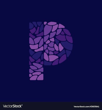 letter p abstract mosaic stone colorful logo