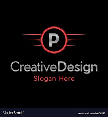 Letter p automotive creative business logo vector image