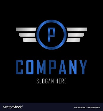 Letter p automotive creative business logo vector image