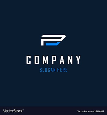 Letter p block creative business logo vector image