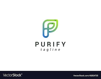 letter p creative 3d green colour pure natural log