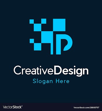 Letter p data pixel creative modern logo vector image