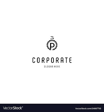 Letter p drum musical studio creative business log vector image
