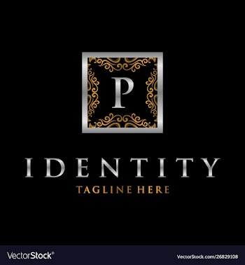 Letter p frame luxury creative business logo vector image