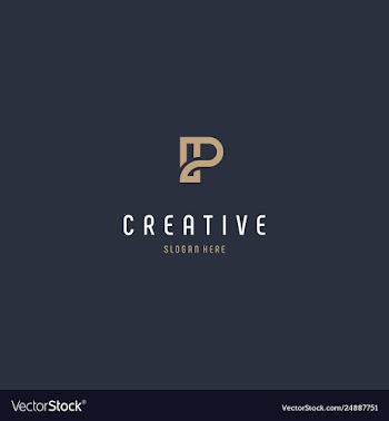 Letter p line creative business logo design vector image