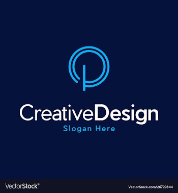 Letter p line creative modern logo vector image