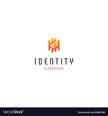 Letter p networking creative media tech logo desig vector image
