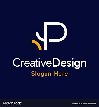 Letter p outline monogram creative modern logo vector image