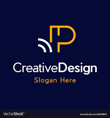 Letter p outline monogram creative modern logo vector image
