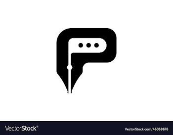 letter p pen and chat logo