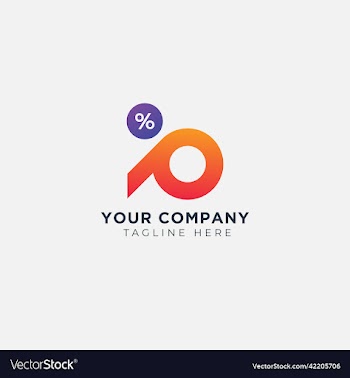 letter p percentage logo design template