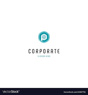 Letter p pixel creative business media tech logo vector image