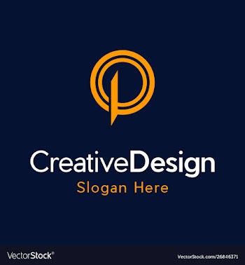Letter p point creative modern logo vector image