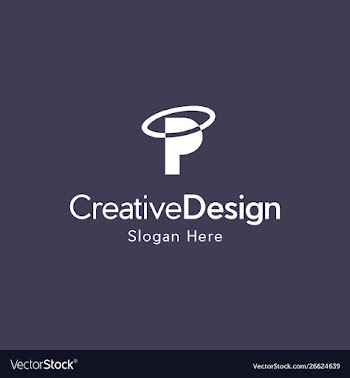 Letter p technology logo design vector image