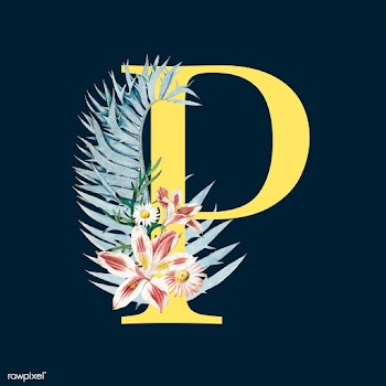 Letter P with blossoms | Free stock vector - 544952
