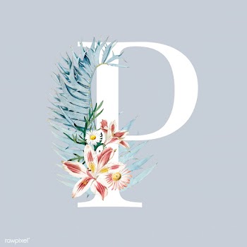 Letter P with blossoms | Free stock vector - 544965