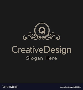 Letter q luxury ornate frame creative business log vector image